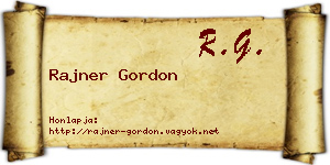 Rajner Gordon névjegykártya